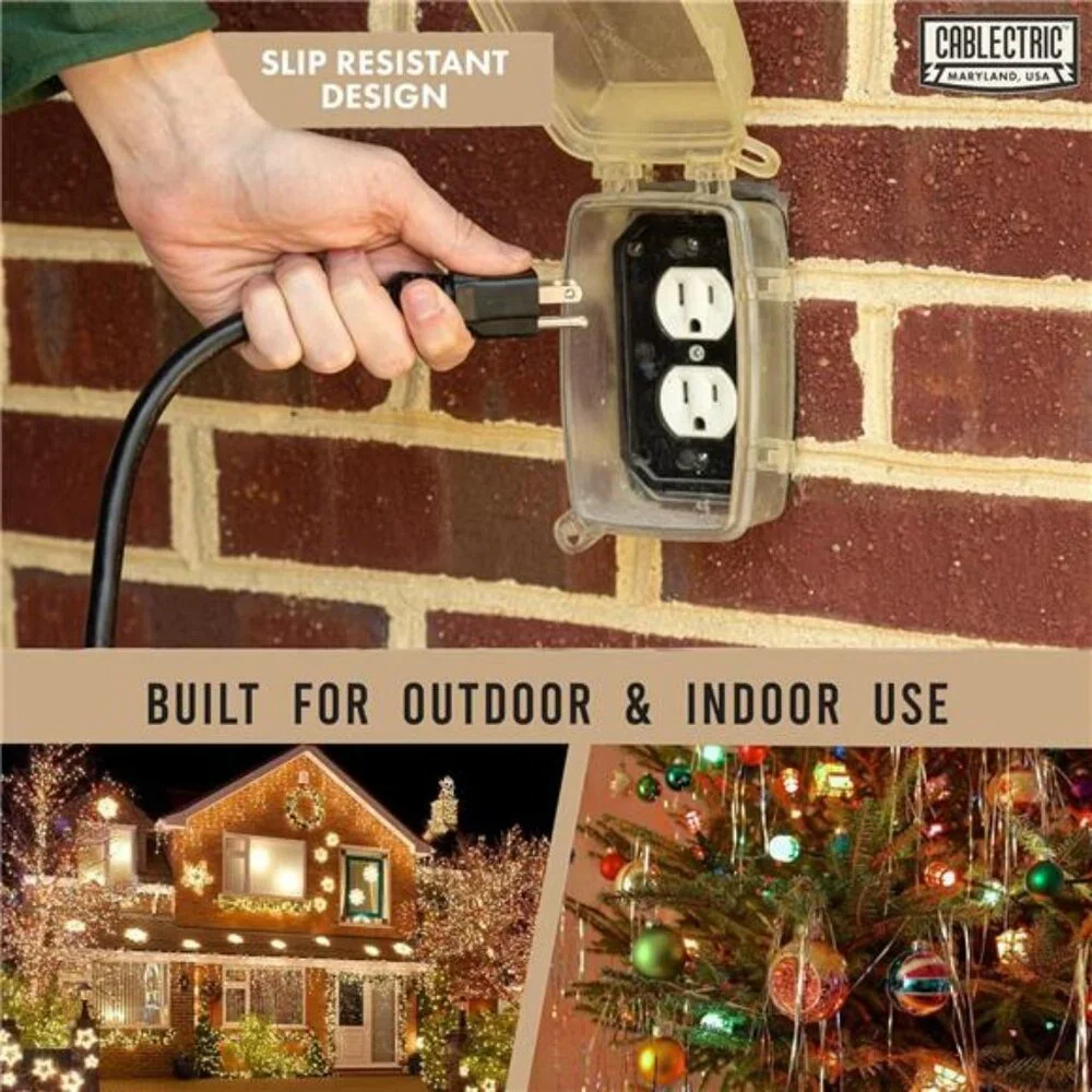 3 Pack Weatherproof Black Extension Cord 15 ft, 16/3 SJTW 15 Foot Outdoor